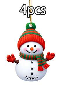 Custom Name Snowman Christmas Ornament, Personalized Knit Hat Snowman Tree Decor, Festive Winter Holiday Style, Customized Christmas Hanging Decoration, Customizable Name Wall Ornament, Christmas Home Decor, Holiday Keepsake Gift 2026, Christmas Gift - Style B - View 8