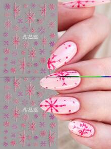 Christmas Deer Nail Art Stickers 5D Embossed Deer Christmas Snowflake Heart Pattern Adhesive Cute Cartoon Reindeer Nail Decoration Stickers - Multicolor - View 3