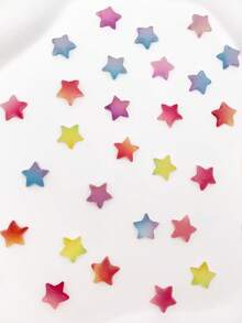 35pcs Random Color Sugar Heart & Star 3D Cute Cream Glue Gradient Nail Art Charms, Small Decorative Accessories For Phone Cases, Hair Clips, Earrings - Multicolor - View 1