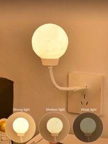 USB Moon Night Light, USB Plug-In Decorative Lamp With Voice Control, Suitable For Bedroom Bedside, Creating Atmosphere Or As A Sleep Light; Also Can Be Used For Garden Yard Decoration, Holiday Decoration And Party Lighting; Exquisite Holiday Gift, Suitable For Giving To Friends And Family. - Moon - View 3