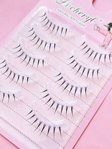 Lvcheryl 5 Pairs Of Angel Lashes ,Fairy Lashes Strip,Japanese Manga False Eyelashes, Wispy Lashes With Sharp Eyes,Comfortable Simulated Eyelashes, Light And Curly Lashes With Spikes And Bottoms, Suitable For Daily Makeup - Black - View 8
