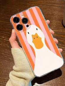 1pc Cartoon Duck 17161514ProMax Phone Case Compatible With Apple 13/12/11 - Orange - View 4