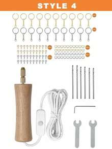 Electric Resin Jewelry Drilling Set, Wooden Body Manual Drill Bit Resin Tool, Multi-Function Power Drill, Suitable For Drilling, Polishing, Cutting, Engraving, DIY Resin Crafting, Practical And Convenient, Precise Jewelry Making Tool - Multicolor - View 16