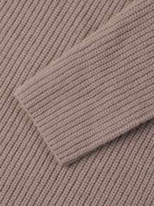 NiceArt Women's Autumn/Winter Brown Vintage Batwing Sleeve Knit Sweater, Boat Neck Diagonal Ribbed Knit Asymmetrical Hem Pullover, Autumn Outfit, Office Commute, Social - Mocha Brown - View 4
