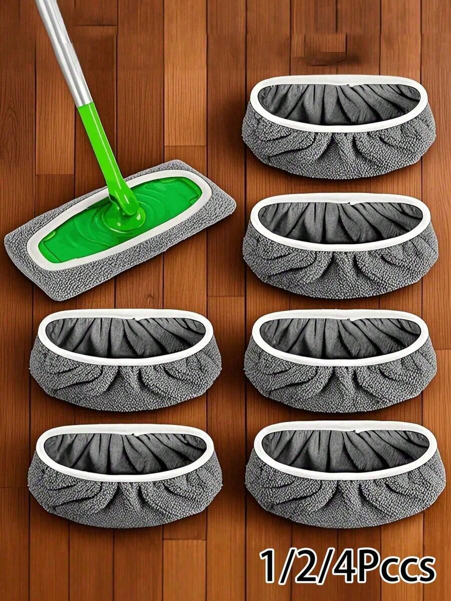 1/2/4pcs Reusable Mop Pads, Dual-Use Flat Mop Pads For Dry And Wet Cleaning, Washable, Suitable For Hardwood Floor Cleaning: Suitable For Dry And Wet Cleaning, Compatible With Most Flat Mops, Mop Head Not Included - Upgraded Version - View 1