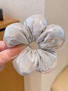 1pc Girl Bun Flower Hair Scrunchie Ponytail Decor Hair Accessory - Multicolor - View 5