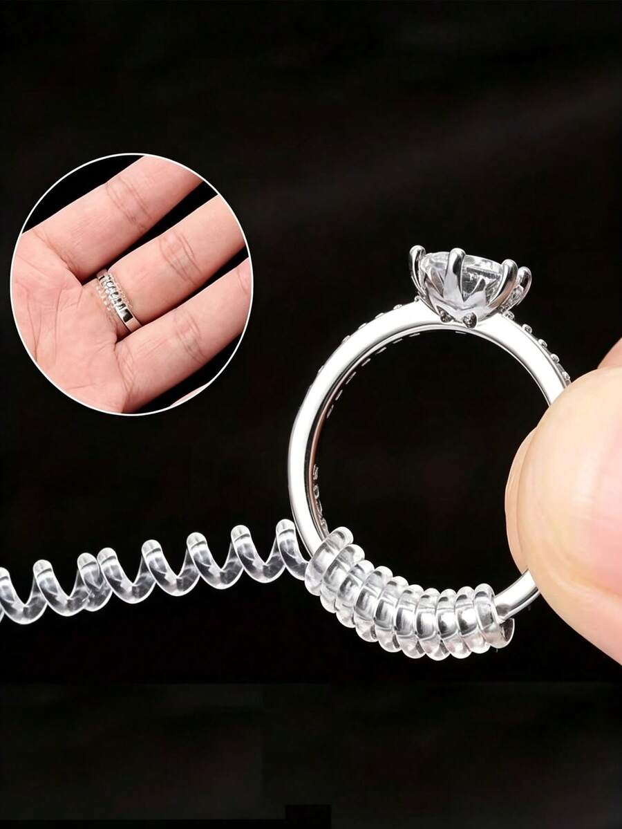 Adjustable Ring Size Adjuster/Adapter - Invisible Ring Size Adjuster For Wedding/Events - Temporary And Permanent Use, Suitable For All Ring Types - Multicolor - View 1