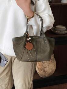 Women's Daily Commute Large Capacity Shoulder Bag - Army Green - View 5