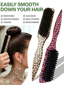 1pc Side Comb, Professional Hair Brush, Suitable For Smooth Ponytail And Braid Styling, Pointed Tail Styling Tool, Applicable For Loose Hair And Side Waxed Bangs - Multicolor - View 4