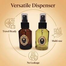 2oz/60ml Spray Refill Bottle, Glass Material, Leak-Proof, Thick Bottom, Durable, Green, Brown - View 2