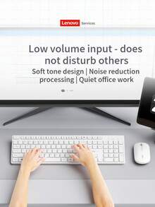 Lenovo Wireless Keyboard Mouse Combo 2.4G USB Receiver Plug and Play Full-Size Numeric Keyboard Comfortable Grip Mouse Untuk Komputer Rumah dan Kantor - View 4