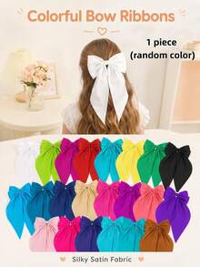 1/12/15Pcs Random Vintage French Ribbon Bow Hair Clips For Women, Sweet Daily Decorative Barrettes - Multicolor - View 10