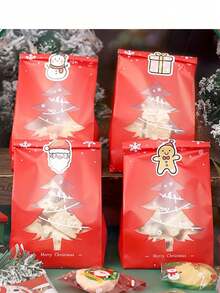 1/10/30/50pcs Red & Green Christmas Packaging Bags, Reusable Christmas Gift Storage Bags, Suitable For Christmas Decorations, Party Supplies And Accessories (Stickers Not Included) - Multicolor - View 7