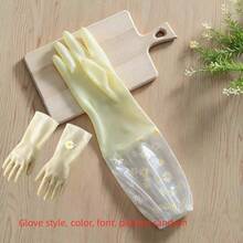10pcs Multi‑Purpose Household Cleaning Gloves Thick Rubber Waterproof Long Sleeve Design Wear‑Resistant Tear Proof Reusable Gloves For Kitchen Laundry Car Wash Gardening Daily Housework Protection - A - View 8