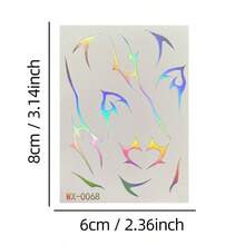 10 Sheets Irregular Claw Temporary Tattoo Stickers, Long-Lasting Easy To Apply And Remove, Self-Adhesive Purple Holographic Rainbow Neck Chest Body Tattoos For Rave Festival Goth Club Makeup - Purple - View 6