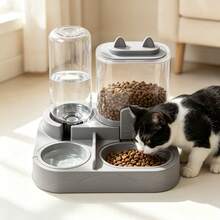 Compact 2-In-1 Gravity Pet Feeder And Water Dispenser, Suitable For Cats And Small Dogs; Features Separated Dual Bowl Design To Keep Food And Water Apart, Detachable And Washable Feeding Station, Perfect For Daily Indoor Use, 2026 New Model - Large Capacity - View 12