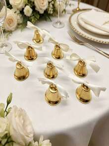 21pcs/Set Gold Bell Decorations, For Tabletop Centerpiece Decor, Small Wedding Tabletop Decor Bells - A - View 5