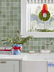 1/10/20pcs 3D Small Square Mosaic Peel And Stick Backsplash Tiles, 25-Grid Tile Stickers, Self-Adhesive Wall Stickers For Kitchen Bathroom - Wall Stickers - View 4