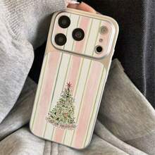 1pc TPU Material Soft Girl Style Christmas Tree Pattern Phone Case Suitable For Apple 17 Pro Max/17/16 Pro Max/15/13/12/11 Large Window Skin Full Coverage Anti-Drop Soft Shell Phone Protective Cover - Silver - View 5