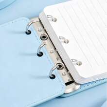 Mini PU Leather Loose-Leaf Notebook, Portable Pocket Memo, 3-Ring Binder Small Notebook, Cute Pocket Size Notepad, Suitable For School, Office Daily Planning Stationery - one-size - View 5
