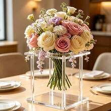 Acrylic Transparent Flower Stand, Hand Bouquet Room Collection Holiday Flower Display Rack, Christmas Display Shelf, Kitchen Storage Room Garden Support Stand - Multicolor - View 7