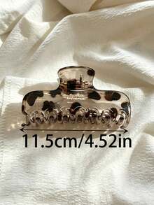 4件/1件 女款11.5cm/4.52in 白色棕色卡其色玳瑁紋髮夾 輕量塑料髮夾 時尚百搭 高端優雅 極簡風格 純色髮爪 浴室髮飾 適合日常出門休閒派對通勤海灘度假 紮髮馬尾盤髮洗臉沐浴化妝搭配衣著使用 髮飾髮夾（金標為單面） - 彩色 - 查看 2