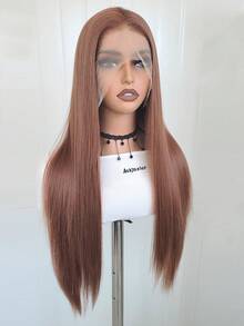 Brown Synthetic Hair Lace Front Wig, Glueless 13x4 HD Lace Front Wig, Halloween - Multicolor - View 6