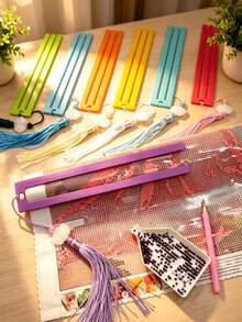 Diamond Painting Positioning Ruler, Tassel Bookmark, Diamond Canvas Storage, Fixed Release Paper, Essential DIY Tools For Diamond Painting, Perfect Gift For Family And Friends On Holidays - C - View 3