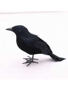 1/3/12pcs Artificial Feather Black Crow Decor, Realistic Simulation Raven Bird Ornament, Halloween Scary Party Prop For Home Garden Scene Decoration - Multiple Colors and Styles - View 16