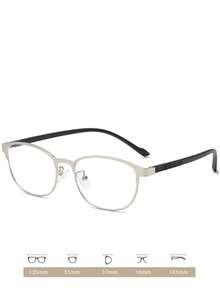 1pc High-Quality Silver Rectangular Full-Frame Metal Clear Lens Narrow Frame Glasses For Women, Fashion Accessory Suitable For Daily Wear, Back To School, Office And Outdoor Use - Multicolor - View 6
