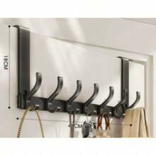 1pc Over The Door Hooks & Door Hanger, Multi-Hook Metal Over Door Hook Rack And Door Organizer, Space-Saving Coat Rack For Coats, Hats, Bags & Towels, Bedroom, Bathroom & Dorm - Multicolor - View 13