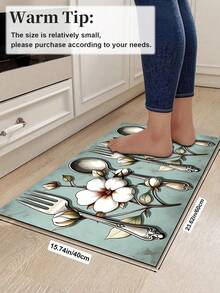 1/2pcs Vintage Diatomaceous Earth Mat, Floral Design Tableware, Super Absorbent, Non-Slip, Perfect For Bathroom, Kitchen And Dining Room, Quick Drying, Perfect Gift For Home Decor And Bathroom Mat, Holiday Gift! - Multicolor - View 18