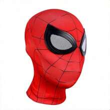 Disney Red & Black Spider Superhero Cosplay Mask, Elastic Soft Breathable Spider Web Print Full Head Cover, Halloween Costume Party Accessory, Couple Party Gift - Multicolor - View 12