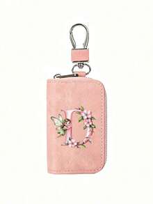 Pink Zipper Key Pouch With Little Elf Flower Letter, Matte Leather, Functional Key Pouch Suitable For Car, Home And Office - Perfect For Graduation, Teacher's Day - Neutral Design, Travel Accessory, Elegant Jewelry, Premium Craftsmanship, Professional Accessory, Perfect Gift For Classmates And Friends, Realistic, Mini, Minimalist Style, Perfect Wedding And Holiday Gift Or Accessory For Women's Handbag, Keychain, Valentine's Day Gift, Ideal Choice For Graduation Ceremony And Teacher's Day - Multicolor - View 19