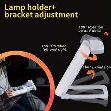 Portable LED Reading Light, USB Rechargeable Clip-On Bedside Book Light, 3-Mode Dimmable Eye-Protection Night Light, Portable Travel Light, Dedicated Bookmark Reading Light For Books, Ideal Gift For Book Lovers And Students (4 Colors Available) - Multicolor - View 10