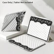 Polka Dot Lace Pattern Painted Effect Tablet Protective Case With Stand, Compatible With Honor 8/9/10/X8/X8A/X9/X8Pro/X9Pro/ MatePad SE 11 Inch/MatePad 11 Inch/11.5 Inch/MatePad Pro And More/Apple 10th Gen/11th Gen 2025 (A16)/ Galaxy Tab A7/A9 And Other Popular Models - Style 17 - View 8