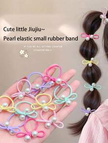 10pcs/Set Sweet Silver Hairbands, Colorful Bow Hair Ties, Cute Hair Accessories For Girls With Braids Or Thick Hair - Multicolor - View 7