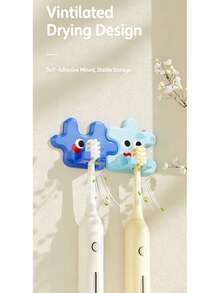 Cute Puzzle Toothbrush Holder Wall Hook, Self-Adhesive No-Drill Wall Mount Storage Rack, Multi-Function Cartoon Storage Rack, Suitable For Toothbrush, Towel, Hat, Mask, Bathroom Kitchen Entryway Home Decor - Multicolor - View 9