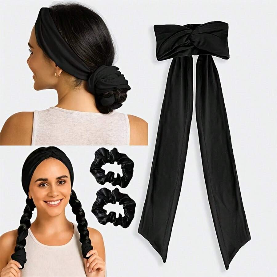 3pcs/Set 2-In-1 Wearable Heatless Curling Headband, DIY Wavy Curls And Yoga Hairband - Multicolor - View 1