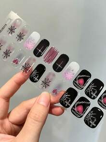 萬聖節漸層色美甲貼紙 DIY 自黏式美甲裝飾貼條,適用居家、職場、戶外旅行、送禮、美甲沙龍 - 彩色 - 查看 6