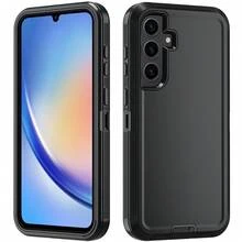 Heavy Duty Shock Resistant Phone Case For Galaxy/Apple, Matte Black Full Body Sturdy Protective Cover With Camera Protection - Black - View 79