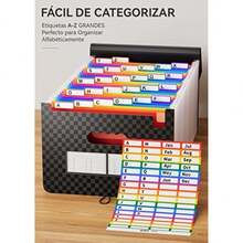 - Clasificador de fuelles archivador de almacenamiento de 26 compartimentos con tapa A4, camisa de papel administrativo, documen - tipo de estilo como en la imagen - Ver 4