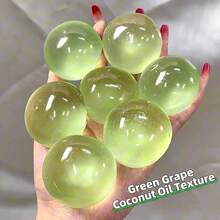 Tachimi 1pc Desk Squeeze Toy Coconut Ball Squishy Fidget Ball, Clear Fruit Multicolor Round Slow Rebound Ball, Halloween Christmas Stocking Stuffer Random Style - Multicolor - View 7