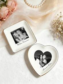 Custom Best Friend Photo Jewelry Tray, Personalized Small Accessory Dish, Gift For Sisters, Ceramic Ring Dish, Personalized Gift, Close Friend Gift - Multicolor - View 6