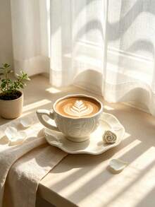Set 6 Buah / Set 1 Buah: Set Cangkir dan Tatakan Kopi Keramik Mawar 3D 90ml, Cocok untuk Digunakan di Microwave dan Mesin Pencuci Piring, Termasuk Cangkir Espresso dan Cangkir Kopi Arab. Sempurna untuk Teh Sore, Kafe, Dapur, dan Dekorasi Rumah; Hadiah yang Ideal. - MultiWarna - View 10