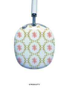 GIIPPA Glossy Hard Ear Cup Protective Cover, Floral Themed Pattern, Unisex Anti-Scratch Shell, Compatible With AirPods Max 1/2 Oval Over-Ear Headphones For Daily Commute, Campus, Cafe, Travel, Picnic And Other Scenarios, Matching Accessories - Green - View 2