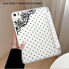 Polka Dot Lace Pattern Painted Effect Tablet Protective Case With Stand, Compatible With Honor 8/9/10/X8/X8A/X9/X8Pro/X9Pro/ MatePad SE 11 Inch/MatePad 11 Inch/11.5 Inch/MatePad Pro And More/Apple 10th Gen/11th Gen 2025 (A16)/ Galaxy Tab A7/A9 And Other Popular Models - Style 17 - View 2