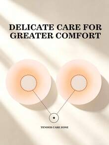 40pcs Invisible Round Silicone Nipple Covers, (Including 20pcs Non-Woven Flower-Shaped Nipple Covers) Invisible Self-Adhesive Pads With Comfortable Soft Cushion In The Center, Suitable For Deep V-Neck And Strapless Dresses, Discreet Coverage For Daily Wear - Thick style - View 9