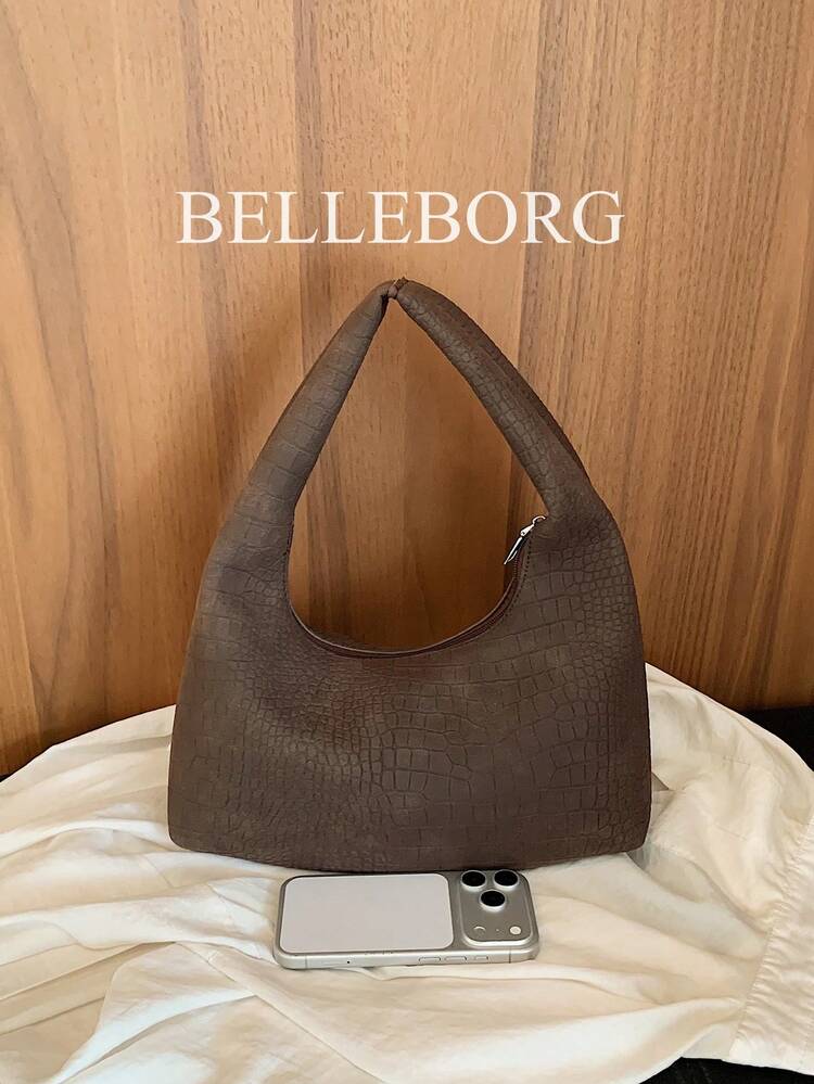Casual Minimalist Large Capacity Lightweight Versatile Women's Shoulder Underarm Bag - Coffee - View 9