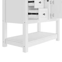 Bathroom Vanity Made Of Wood With 6 Drawers With Storage Foldable White - White - View 10